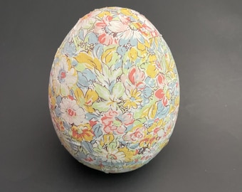 Easter Floral Pattern Fabric Covered Egg Decor
