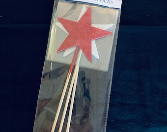 Patriotic Glitter Star Picks / Fourth of July Glitter Star Picks