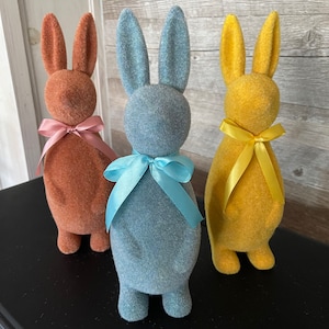 12” Flocked Bunny Decor