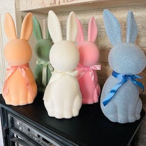 Easter 16” Sitting Flocked Bunny Decor