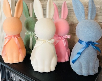 Easter 16” Sitting Flocked Bunny Decor