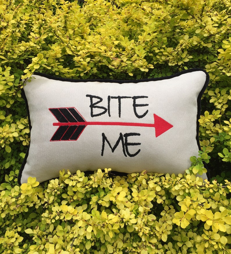 The Walking Dead Daryl Dixon Bite Me Pillow Etsy