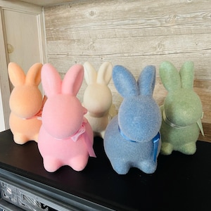 Easter 9” Sitting Flocked Bunny Decor