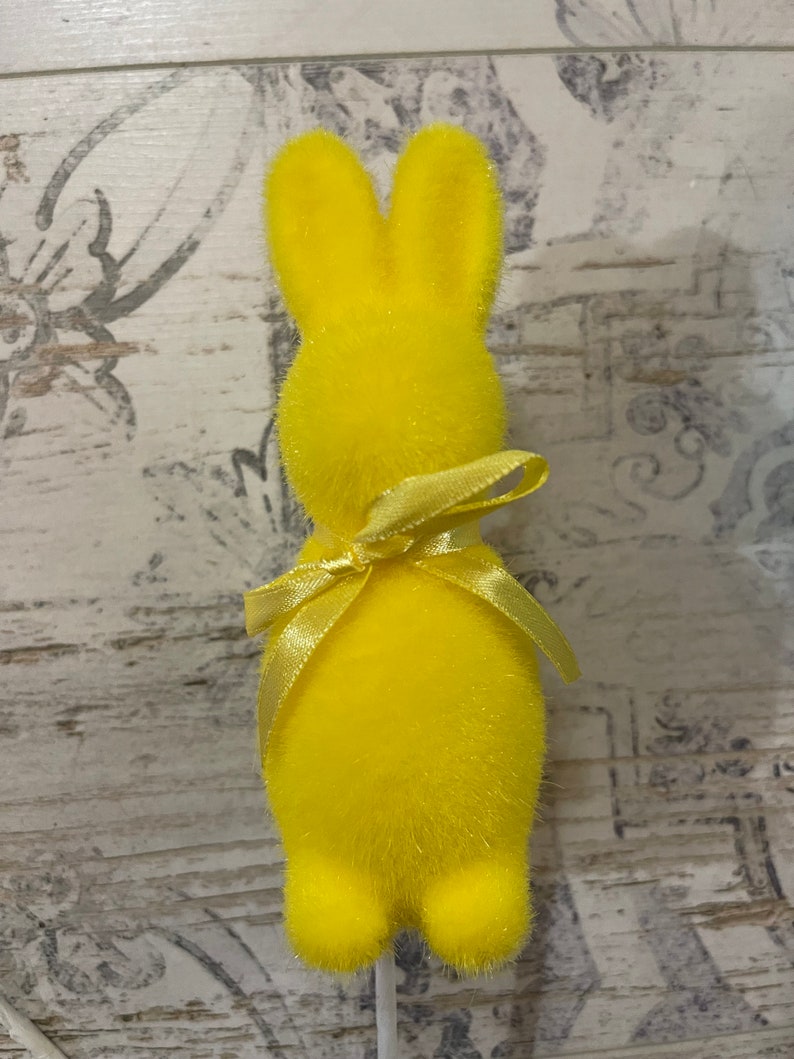 Easter Flocked Bunny or Tinsel Bunny Pick - Etsy