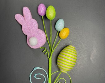 Easter Cottontail Bunny and Eggs Pick