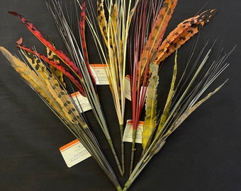 Artificial Fall Grass with Feathers Bushes / Stems