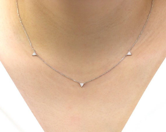 14k Rose Gold Diamond Necklace, Small Simple Diamond Pendant, Tiny Pave  Choker - Shop Majade Jewelry Design Collar Necklaces - Pinkoi