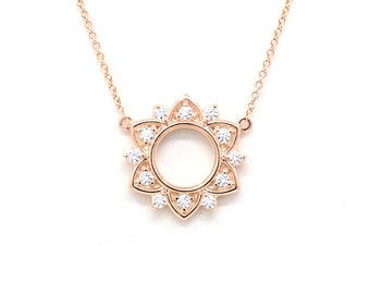 14K Diamond Star Necklace / Diamond Necklace / Star Necklace / Diamond Pendant / Star Pendant / Simple Necklace / Yellow Gold