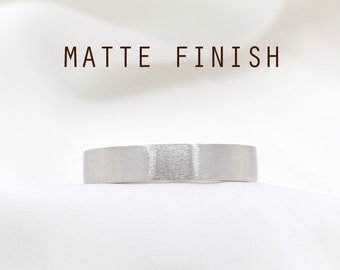 14K 5mm Plain Matt Finish Wedding Band / Unisex Wedding Ring / Matt Finish Band / Simple Ring / Plain Ring / White Gold / Bridal Ring