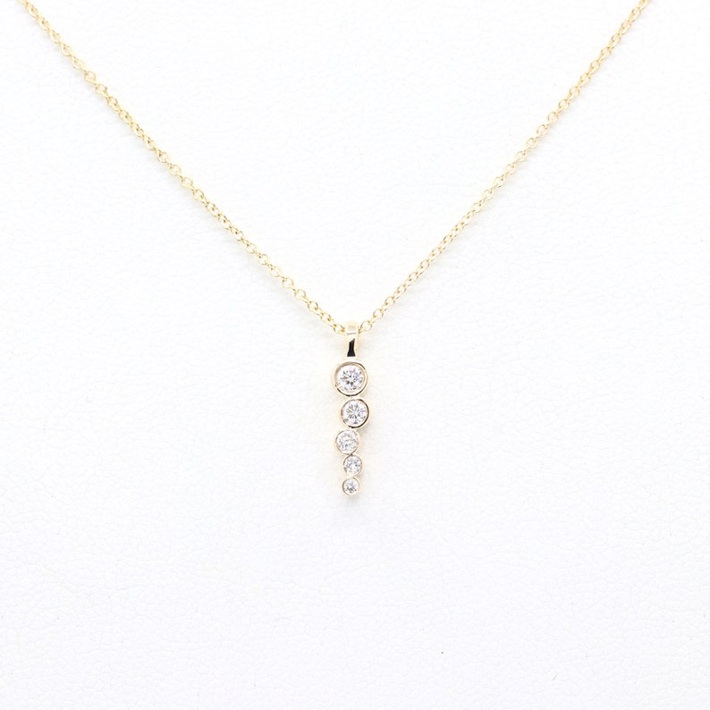 Women's Diamond Necklace.simple Diamond Bezel Necklace for Etsy