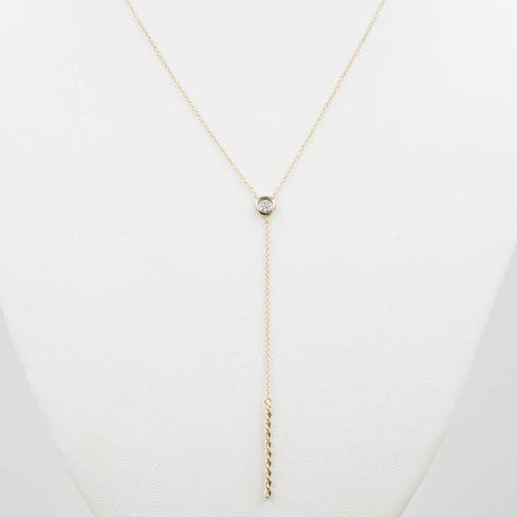 Diamond Lariat Necklace. Diamond 