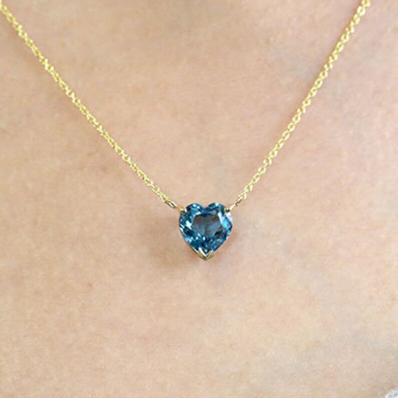 London Blue Topaz Heart Necklace S 