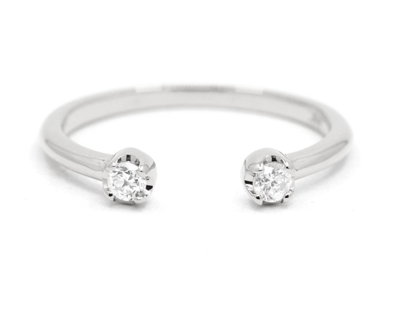 14K Solid Gold Opened Adjustable Spacer Band/unique Diamond Etsy