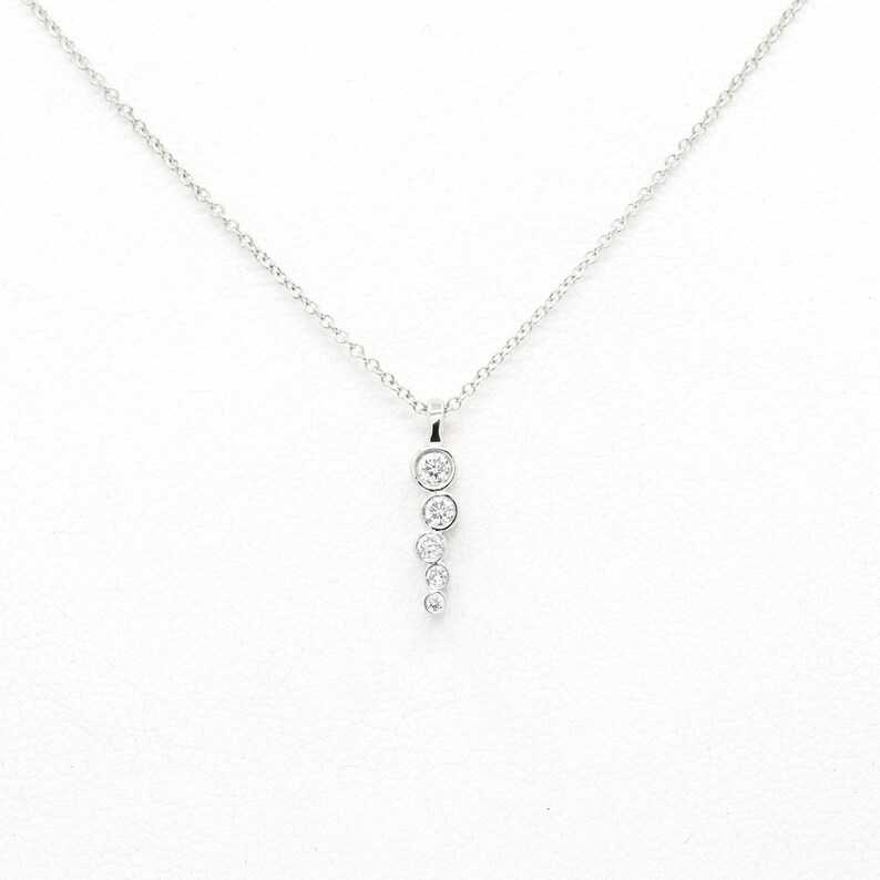 Women's Diamond Necklace.simple Diamond Bezel Necklace for | Etsy