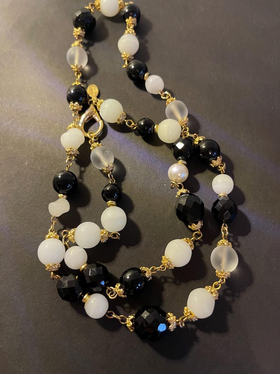 Vintage Signed Kenneth Jay Lane (KJL) Regal Beade… - image 1