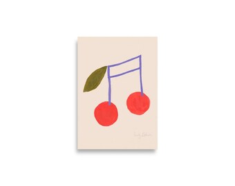 Impresión artística de notas de cereza
