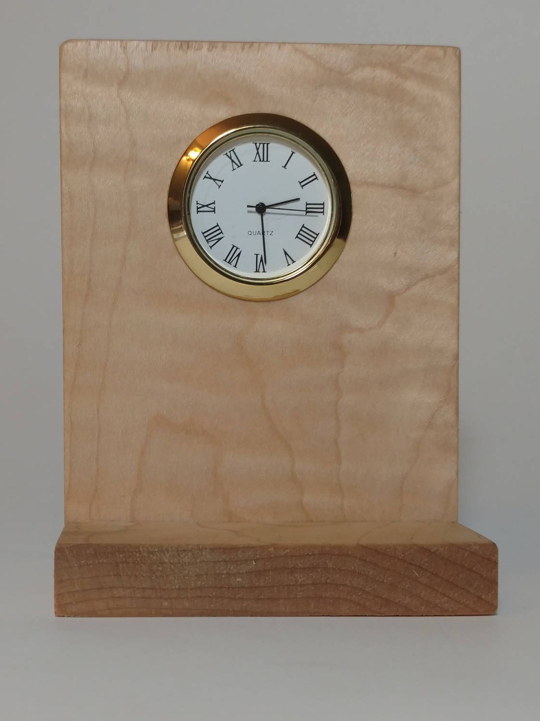 Small Wooden Desk Clock Etsy