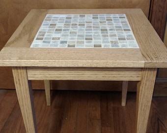 Mosaic Tile Top End Table