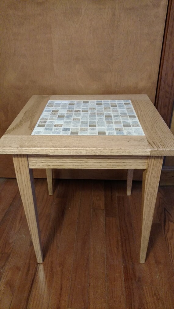 Mosaic Tile Top End Table Etsy UK