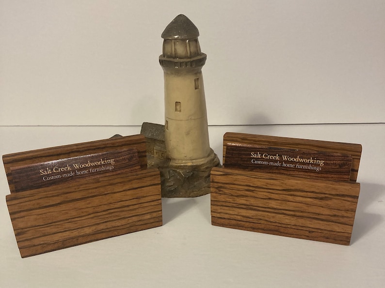 Wooden business card holder image 1