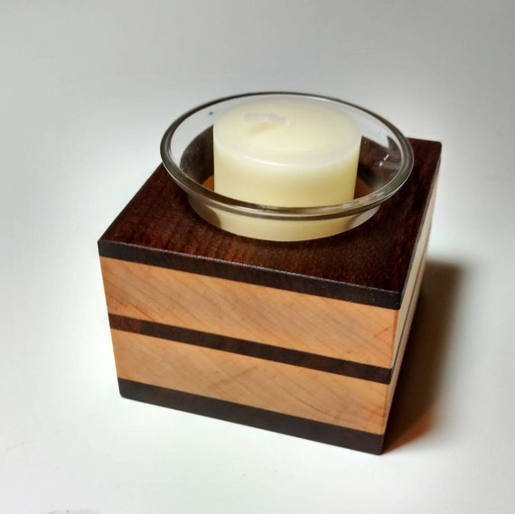 Wooden candle holder Etsy