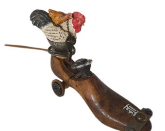 Found Object Assemblage Rooster Roadster, Steampunk Decor, Eclectic, Sculpture
