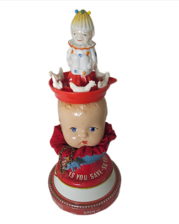 Whimsical Stacked Object Doll Head Assemblage Sculpture, SAILOR BOY