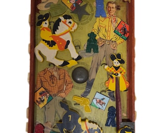 Cowboy Assemblage Nostalgic 1950s,SATURDAY MATINEE,Wall Art