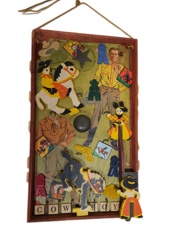 Cowboy Assemblage Nostalgic 1950s,SATURDAY MATINEE,Wall Art