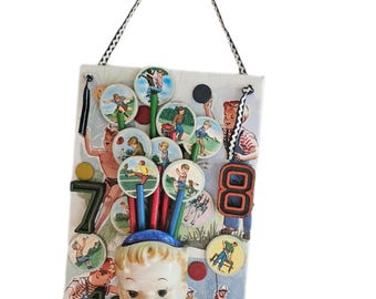 Mixed Media Kitschy Assemblage 50s Appeal BOYHOOD DREAMS