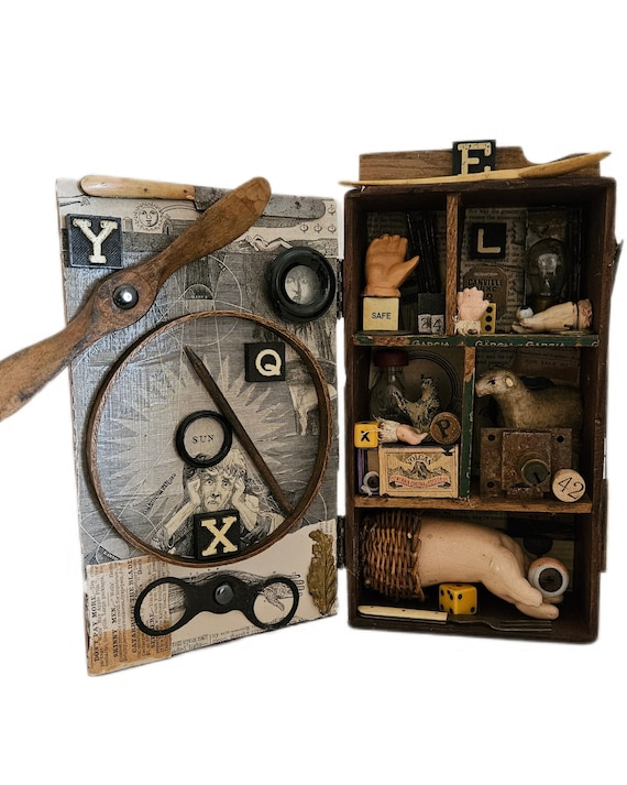 Curiosity Preserved, Steampunk Cabinet of Oddities | Mixed Media OOAK Art Box