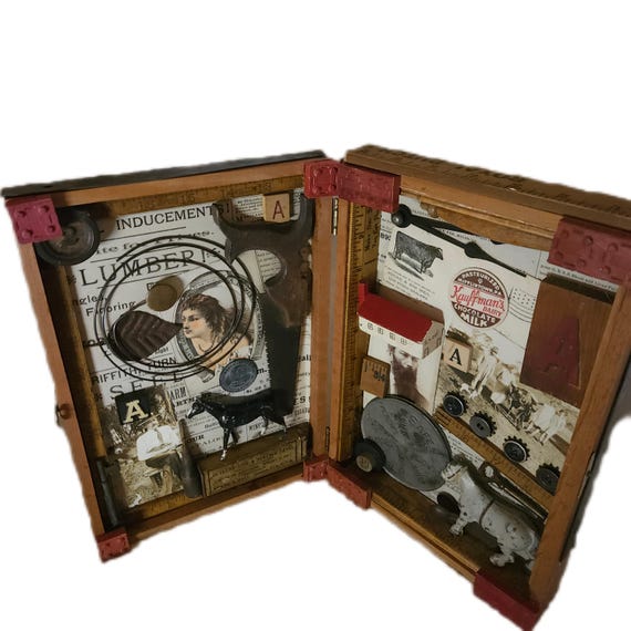 Shadowbox Mixed Media Assemblage, AMBROSE'S RELIQUARY,Masculine 19thC Life
