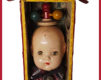 Whimsical Doll Head Assemblage,Childhood Nostalgia,ABC Look At Me,Colorful