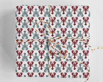 Lobster Wrapping Paper: Nautical Sea Creature Gift Wrap