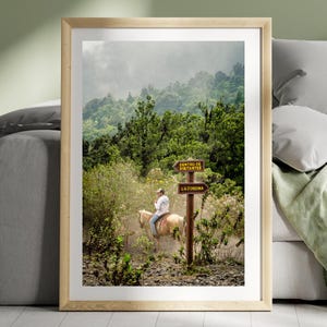 Guatemala Print, Horse and man on Pacaya Volcano, Rural Print, Landscape Art, Nature print, Home Decor, Travel Photography