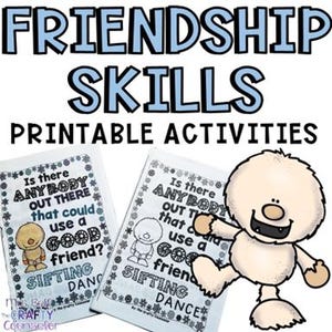 Develop Friendship Skills & Social Skills with these Digital Download Printable Friendship Activity Books, Posters, and Conversation Cards