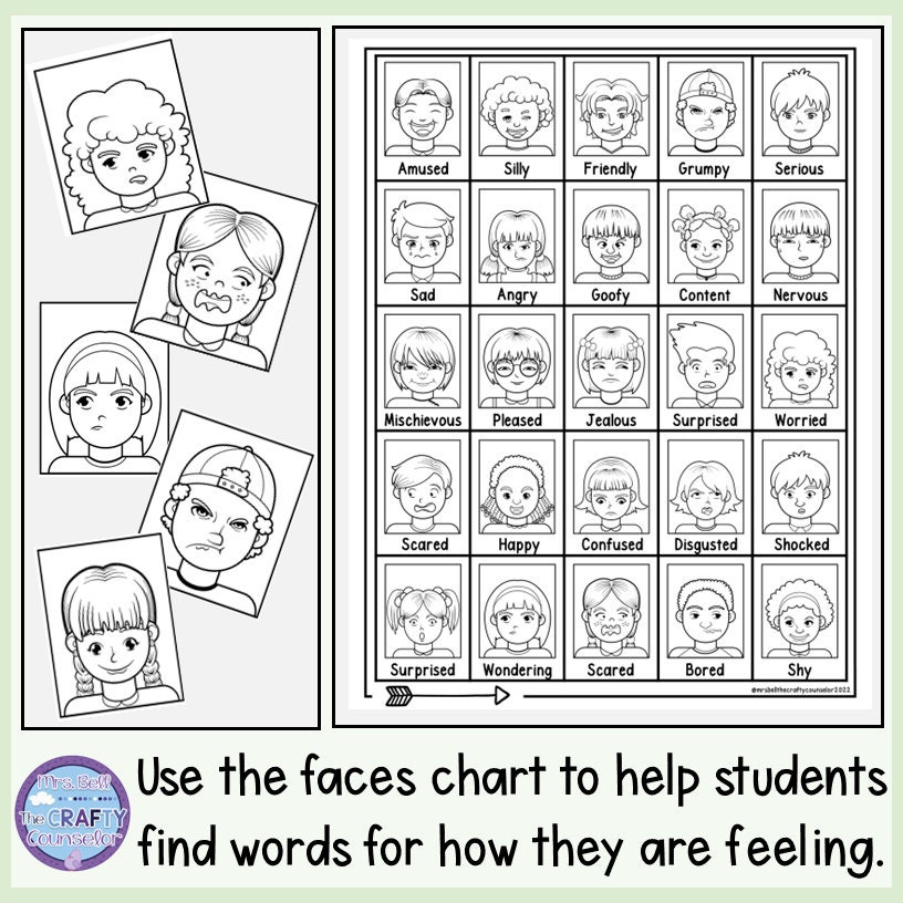 Identifying Feelings and Emotions Face Trace Printer Friendly