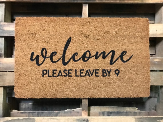 Please Leave By Nine Doormat Etsy