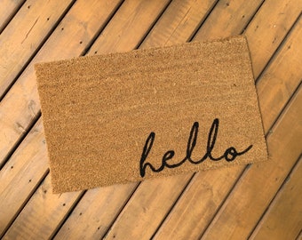 Hello Cursive Doormat