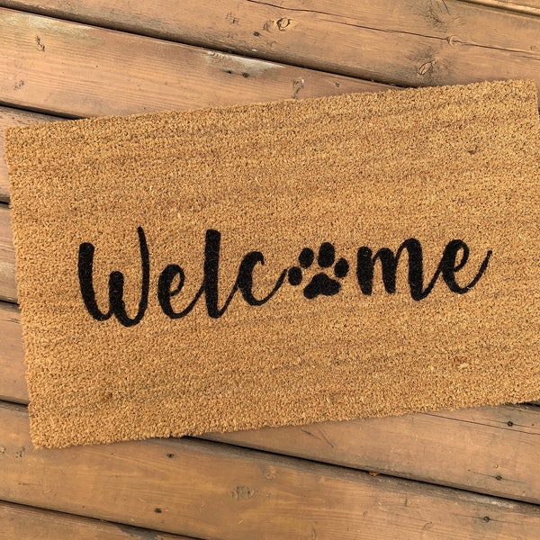 Welcome Paw Print Doormat