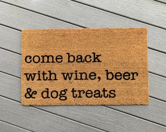 Wine, Beer & Dog Treats Doormat