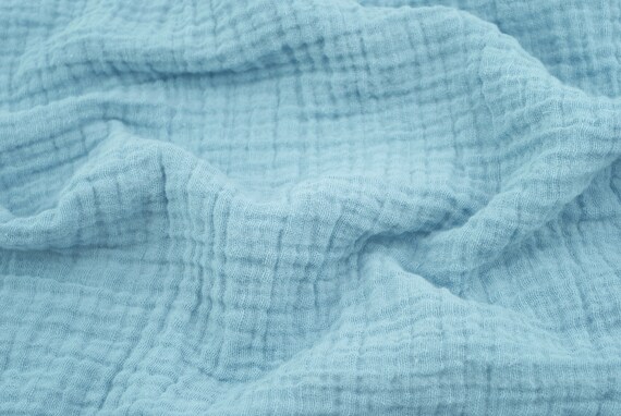 1 yard ocean blue fabric 100% cotton muslin double gauze | Etsy