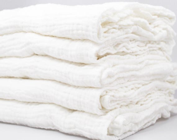 plain white muslin swaddle blanket