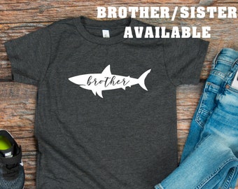 Brother/Sister Shark T-Shirt - Family Shark T-shirts - Family Vacation Matching Shirts - Toddler Shark T-shirt - Youth Shark T-shirt