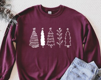 Christmas Tree Sweatshirt - Christmas Sweatshirt Unisex Adult - Christmas Pajama Sweatshirt