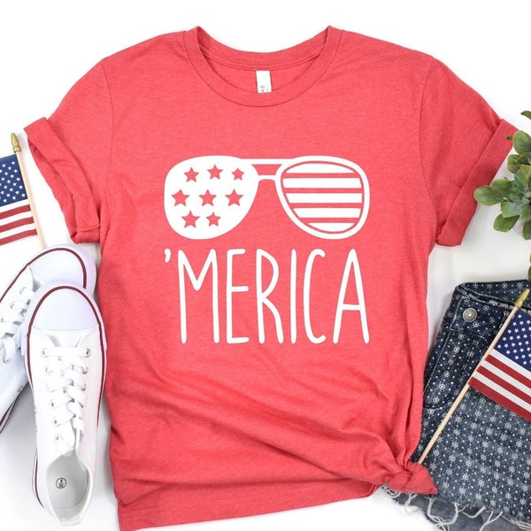 Merica Unisex T-Shirt 4th of July - Fourth of July T-shirt - Cute July 4th Shirts - Independence Day Shirt