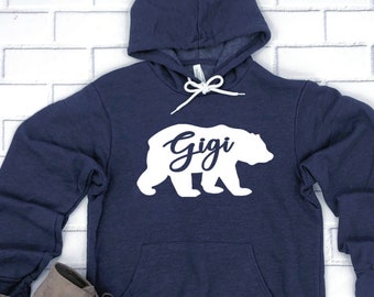 Gigi Bear Hoodie Pullover Sweatshirt - Gigi Hoodie - Bear Family Hoodies - Gigi Bear Sweatshirt - Gift For Gigi