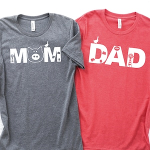 Farm Mom or Dad Birthday Theme Shirts