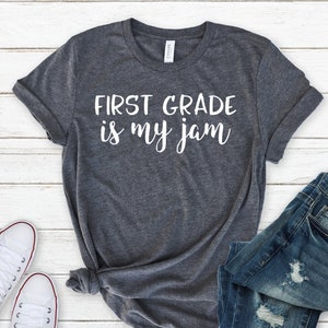 Teacher Shirts - Teaching is my Jam - Unisex - Pre-K - Kindergarten - First Grade - Second Grade - Third Grade - Fourth Grade - Fifth Grade