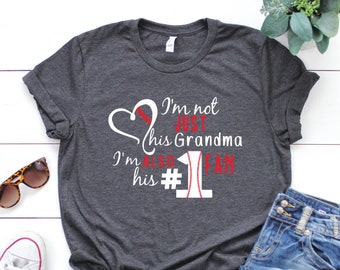 Baseball Grandma #1 Fan T-Shirt - Baseball Grandma Shirt - Custom Baseball Shirts - Baseball Family Shirts - Grandma T-shirts - Grandma Gift